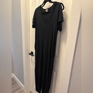 Smash + Tess Black V-Neck Short Sleeve Maxi